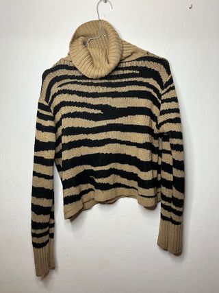 Jersey moderno cebra beige y negro talla L