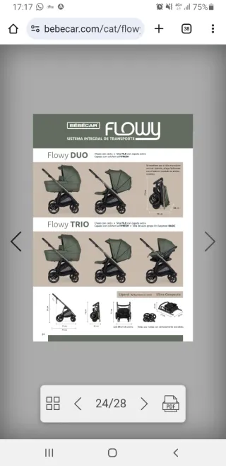 Carro Bebecar Flowy Trio