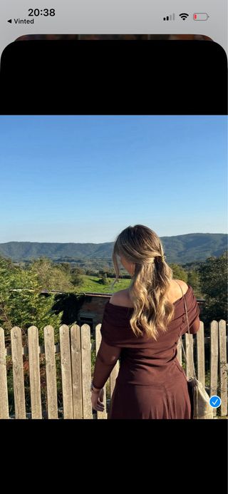 Vestido largo marrón chocolate