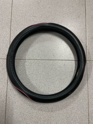 Funda Volante Cuero Negra y Roja