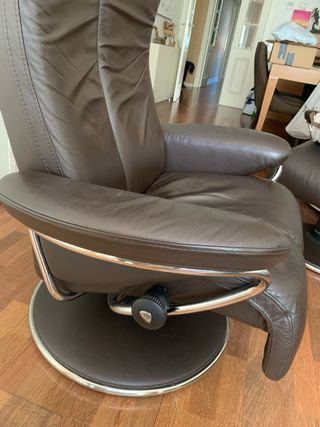 Sillón piel y acero inoxidable
