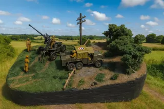 Diorama Militar Maqueta Raid en Caen 1944