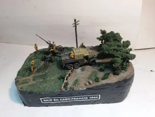 Diorama Militar Maqueta Raid en Caen 1944