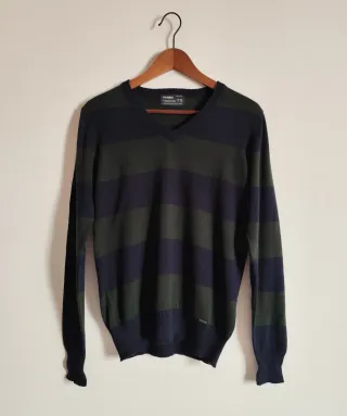 Jersey Pull&Bear Talla S Rayas Azul/Verde