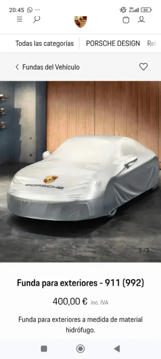 Funda exterior Porsche 911 (992)
