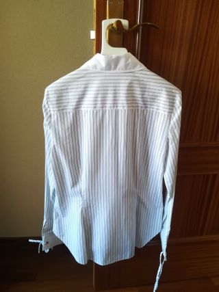 Camisa blanca rayas negras Talla 38