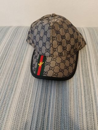 Gorra Gucci GG Beige con Abeja y Rayas