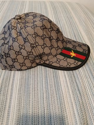 Gorra Gucci GG Beige con Abeja y Rayas