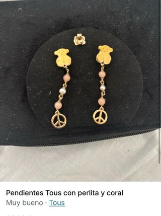 Pendientes Tous Oso Perla Coral Paz Oro