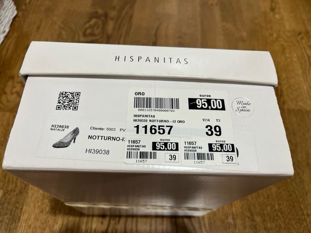 Zapatos de fiesta Hispanitas Talla 39 Plateados