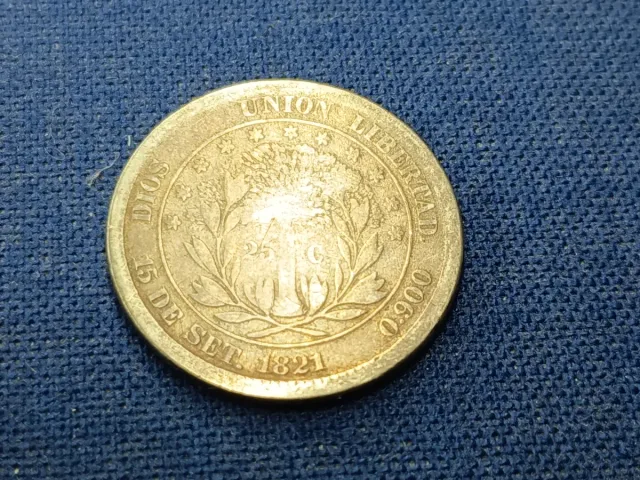 Moneda Honduras 1871
25 centavos plata
Escasa 