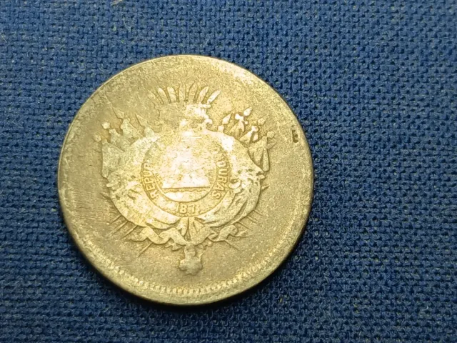 Moneda Honduras 1871
25 centavos plata
Escasa 
