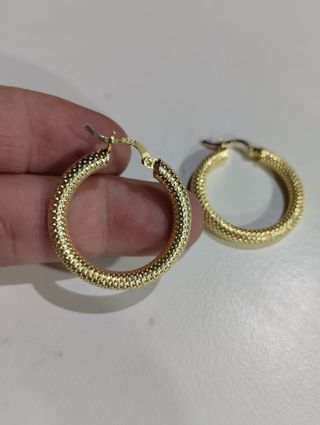 Pendientes Aro Plata 925 Baño Oro