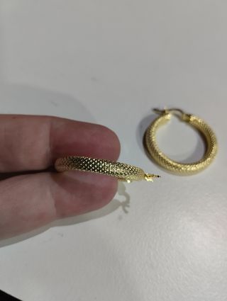 Pendientes Aro Plata 925 Baño Oro