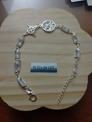 Pulsera Plata Protección nudo y tetagramaton