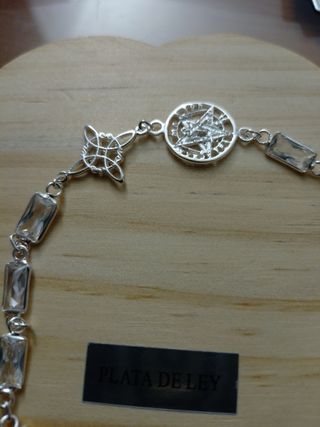 Pulsera Plata Protección nudo y tetagramaton