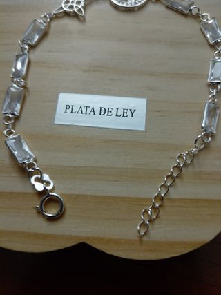 Pulsera Plata Protección nudo y tetagramaton