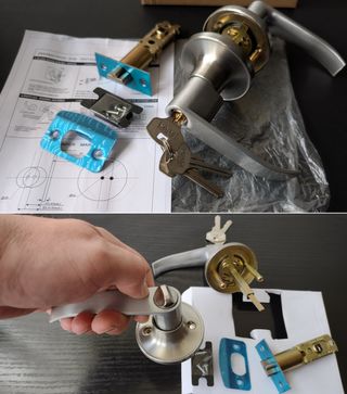 Manilla de puerta izq-dr, con llave y bloqueo