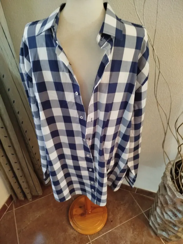 Camisa cuadros hombre manga larga
