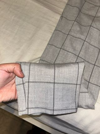 Pantalón de traje cuadros gris hombre
