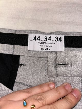Pantalón de traje cuadros gris hombre