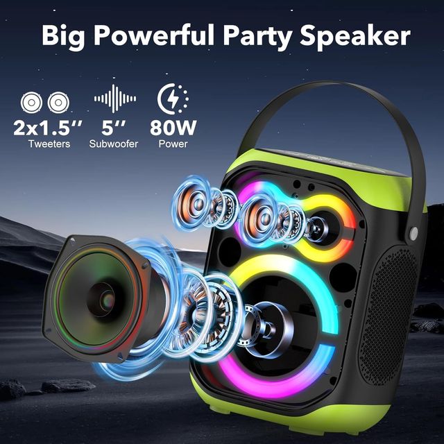Altavoz Bluetooth RGB 80W Portátil NUEVO
