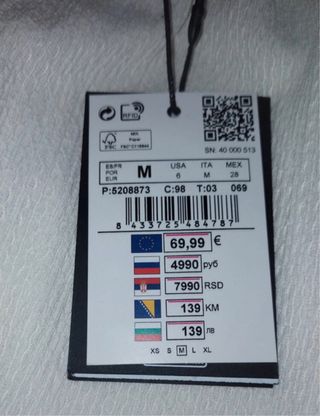 Vestido Cortefiel Blanco Talla M Nuevo