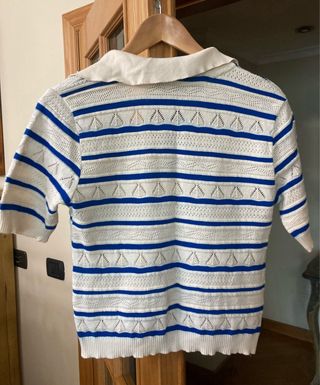 Jersey Zara Rayas Azul Blanco