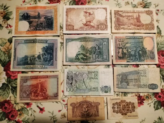 Lote billetes de peseta