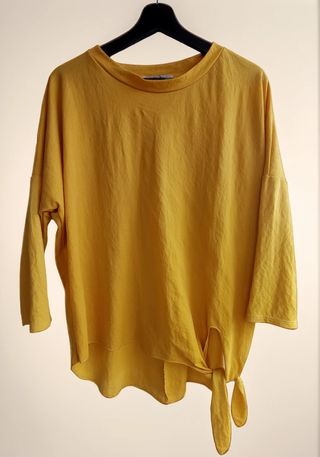 Jersey Blusa camisa amarillo mostaza Talla única