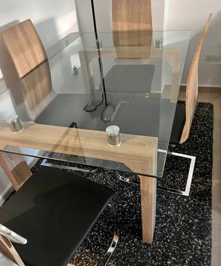 Mesa Comedor Cristal y Madera