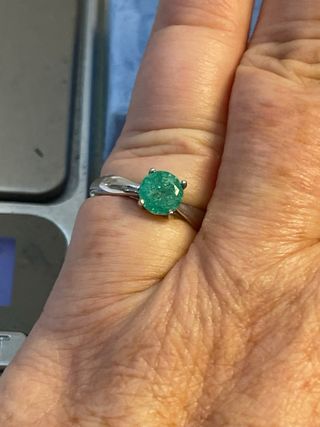 Anillo Oro 18K Esmeralda Colombiana