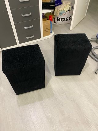 2 Taburetes Reposapiés Negros