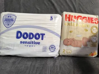 Pañales Dodot  talla 3y Huggies Talla 2
