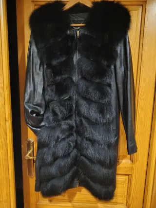 AbrigoPelo Natural zorro Desmontable Negro