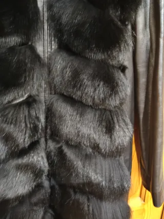 AbrigoPelo Natural zorro Desmontable Negro