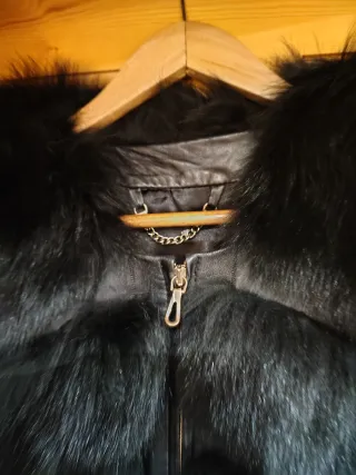 AbrigoPelo Natural zorro Desmontable Negro