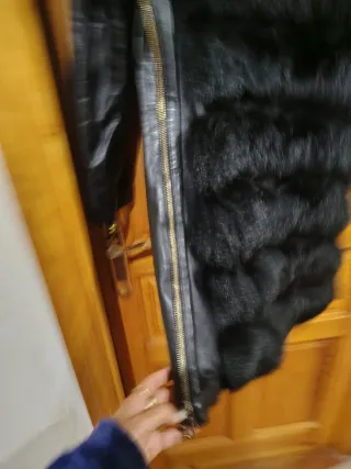 AbrigoPelo Natural zorro Desmontable Negro