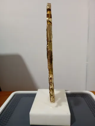 Cruz de Caravaca dorada a dos caras y  los ángeles