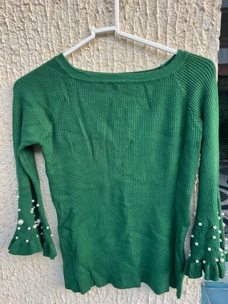 Jersey verde perlas talla S
