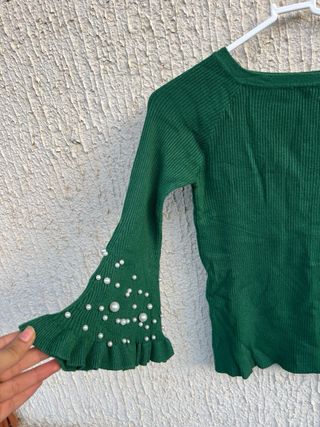 Jersey verde perlas talla S