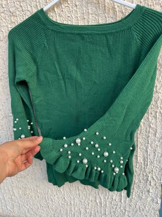 Jersey verde perlas talla S