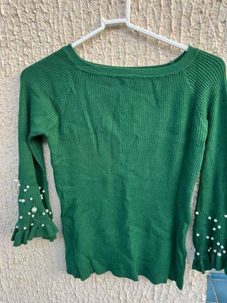 Jersey verde perlas talla S