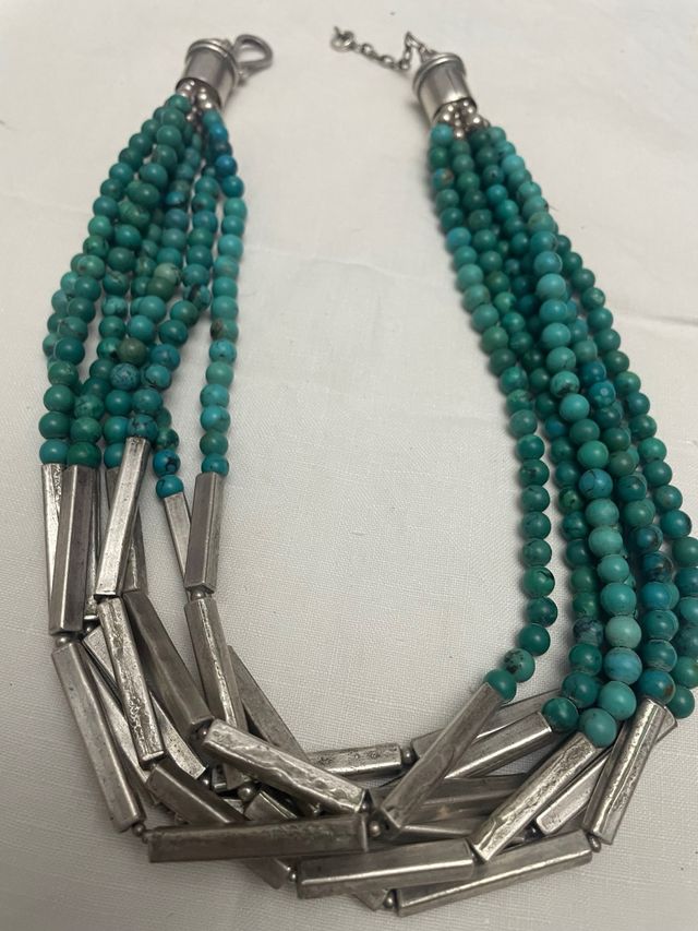 Collana Argento e Turchese Multistrato