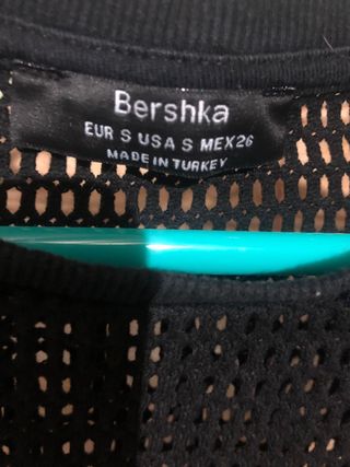 Camiseta Bershka Malla Negra Talla Única