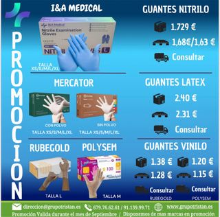 Guantes Desechables I&A Medical Nitrilo