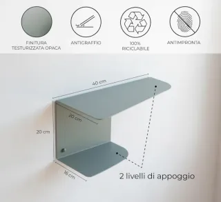 Set 2 Comodini da parete Miluka