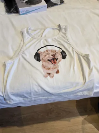 Camiseta Top Gato Auriculares