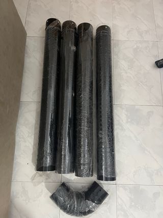 4 Tubos Acero Carbono Negro y un codo