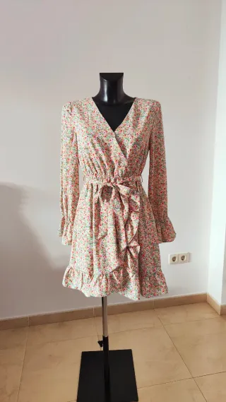 Vestido floral manga larga